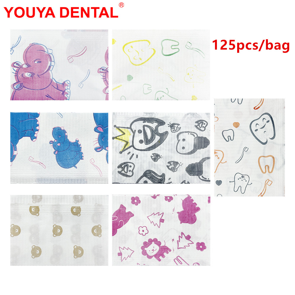 Desk Setup Kids - 125 sztuk dziecięce śliniaki dentystyczne jednorazowe