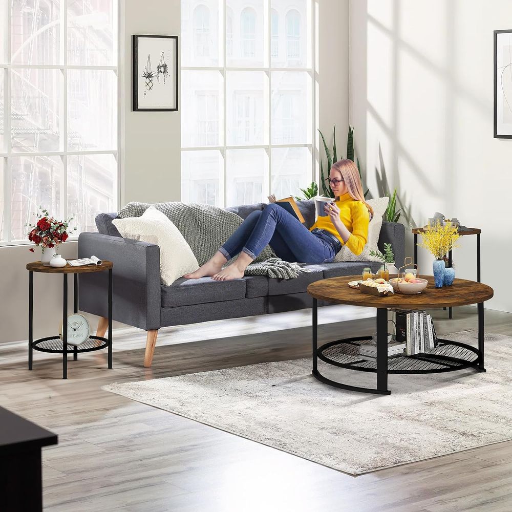 Okrągły stolik kawowy i zestaw – Desk Setup Wood recenzja i cena