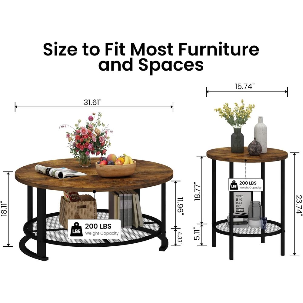 Okrągły stolik kawowy i zestaw – Desk Setup Wood recenzja i cena