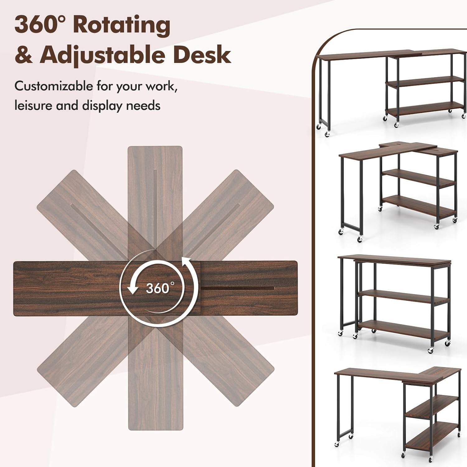 360 °   Obrotowy stolik boczny – Desk Setup Ideas recenzja i cena