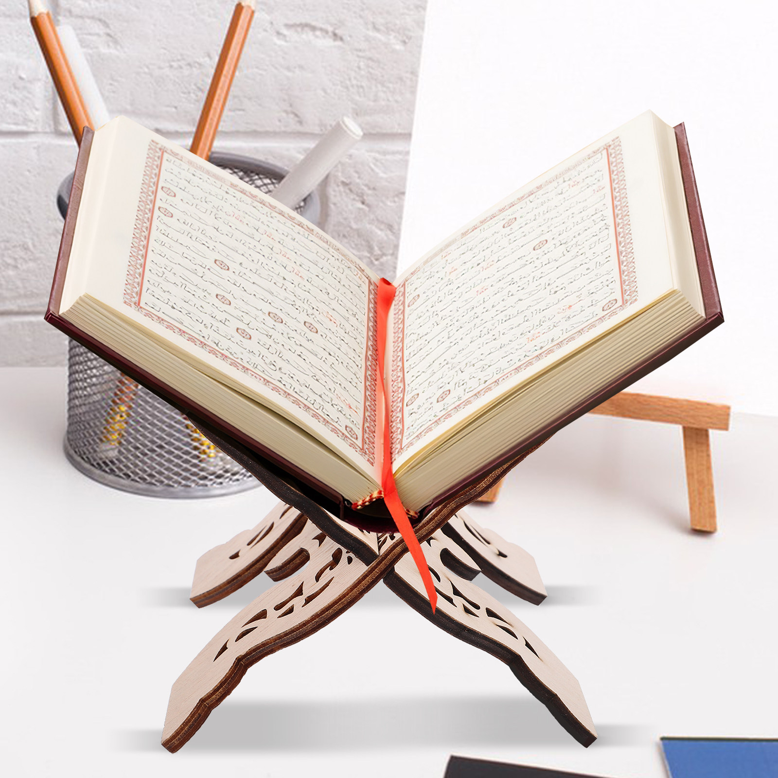 Drewniany stojak na książki do – Desk Setup Wood recenzja i cena
