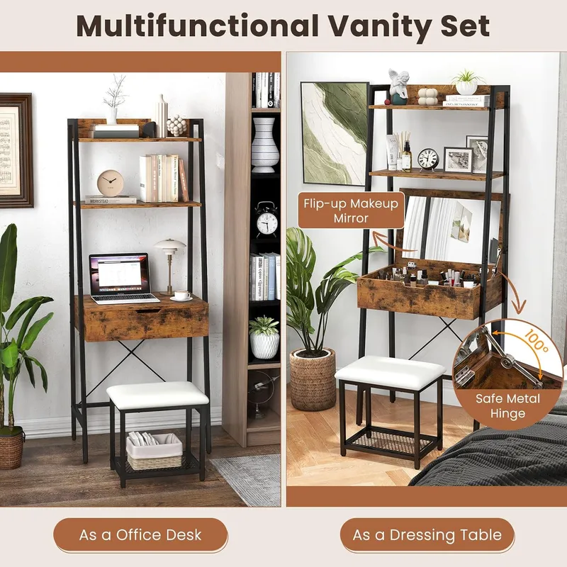 Zestaw toaletki z drabiną i sk – Desk Setup Small Space recenzja i cena