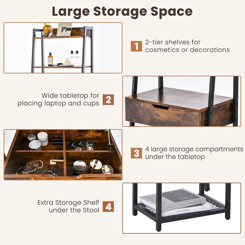 Zestaw toaletki z drabiną i sk – Desk Setup Small Space recenzja i cena